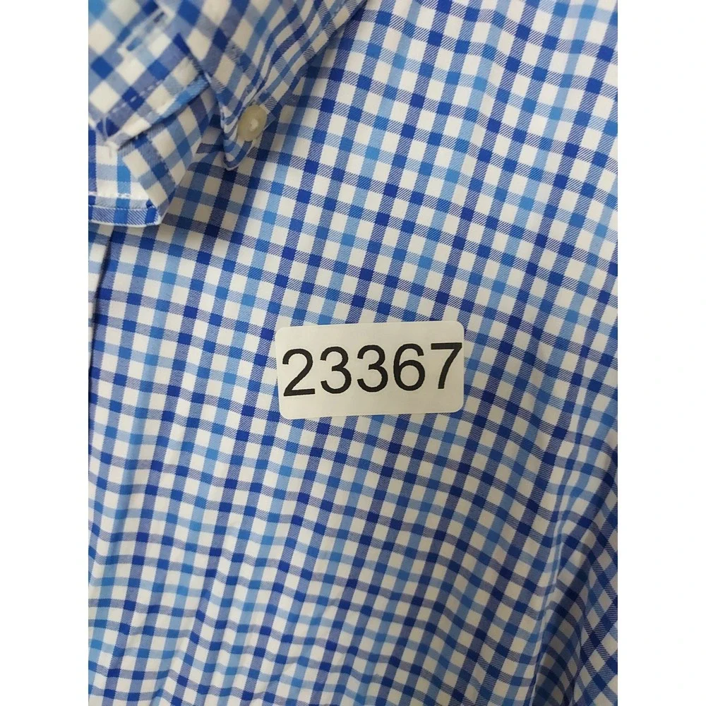 Polo Ralph Lauren Shirt Mens 2XB 2XL BIG Performance Gingham Button Down Blue
